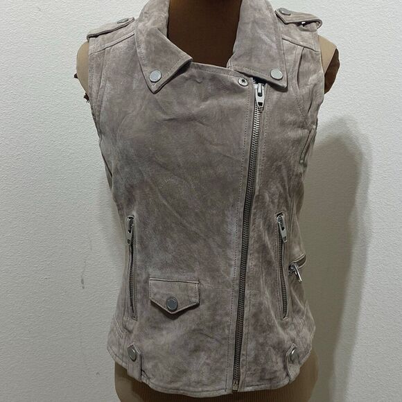 Blank NYC Genuine Suede Leather Motorcycle “Moto” Style Jacket/Vest Size  Small - Picture 1 of 11